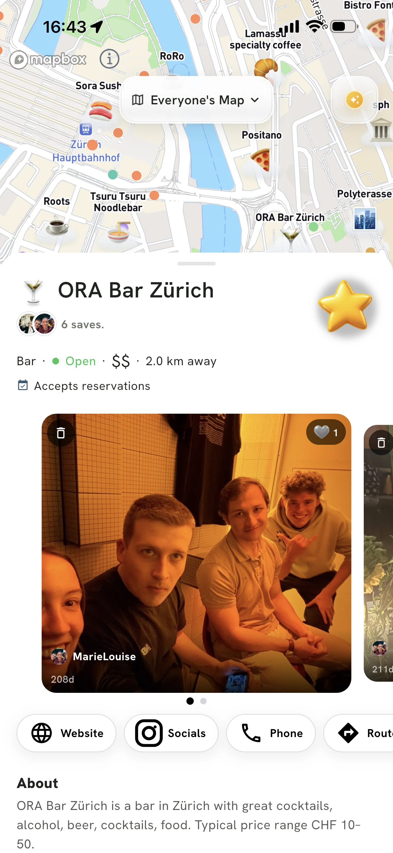 YouKnow app screenshot showing get to know a place.