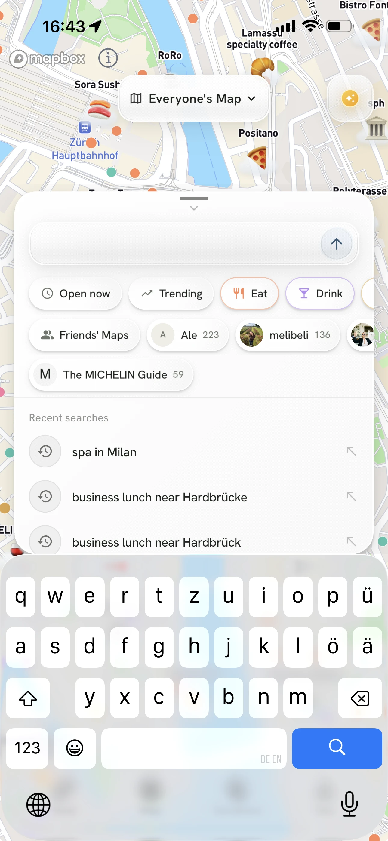 YouKnow app screenshot showing search by vibe with ai.